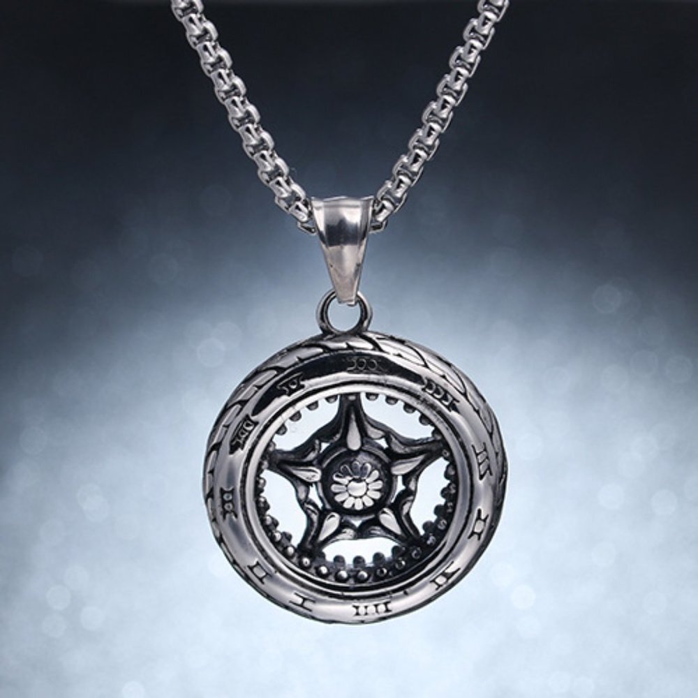 ❤️Tire pendant Roman style numerals pendant necklace for women/men, N90201P177